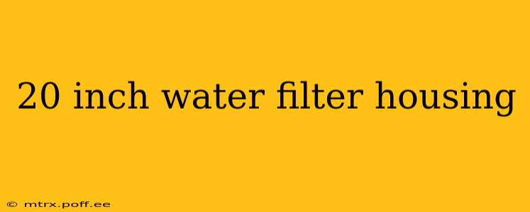 20 inch water filter housing