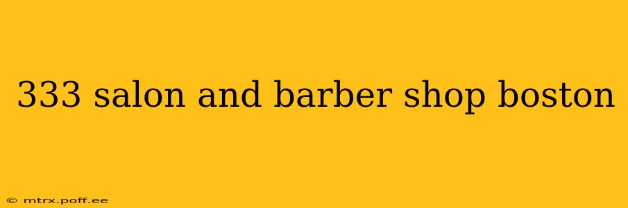 333 salon and barber shop boston