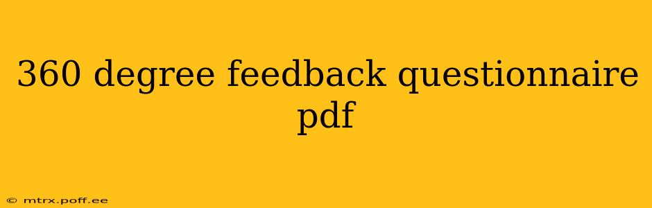 360 degree feedback questionnaire pdf