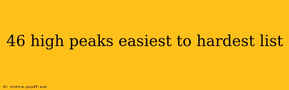 46 high peaks easiest to hardest list