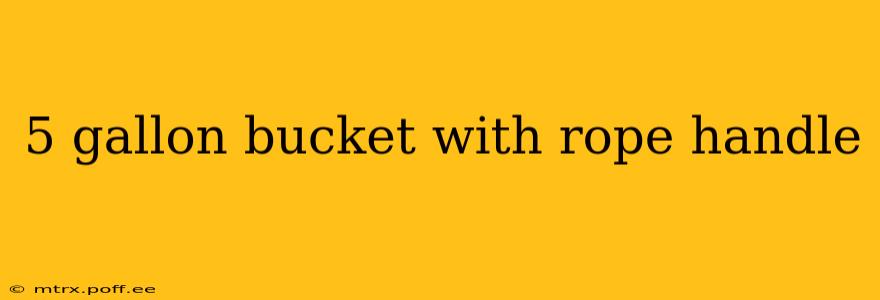 5 gallon bucket with rope handle