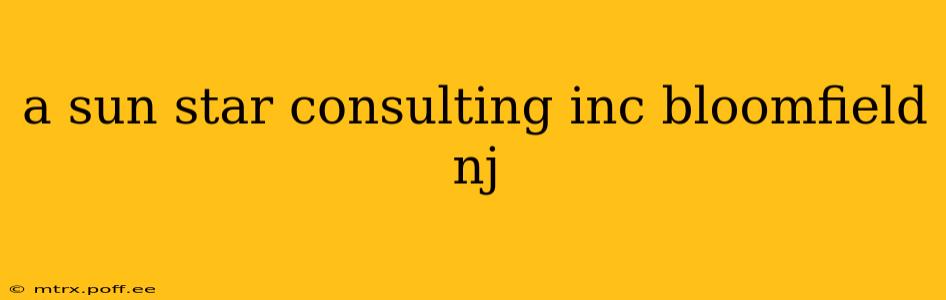 a sun star consulting inc bloomfield nj