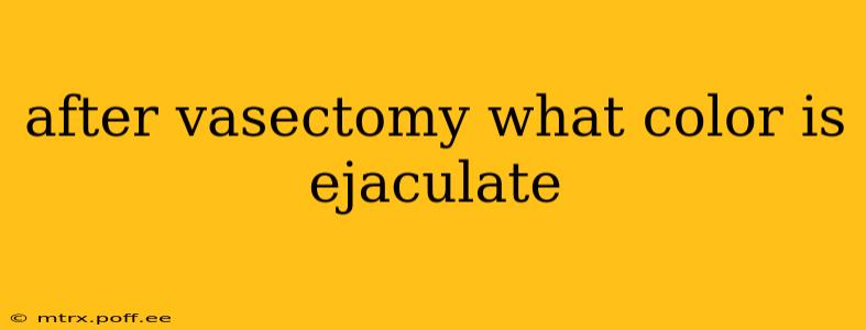 after vasectomy what color is ejaculate