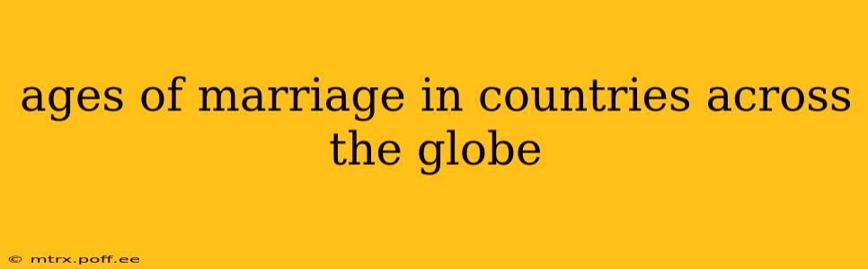 ages of marriage in countries across the globe