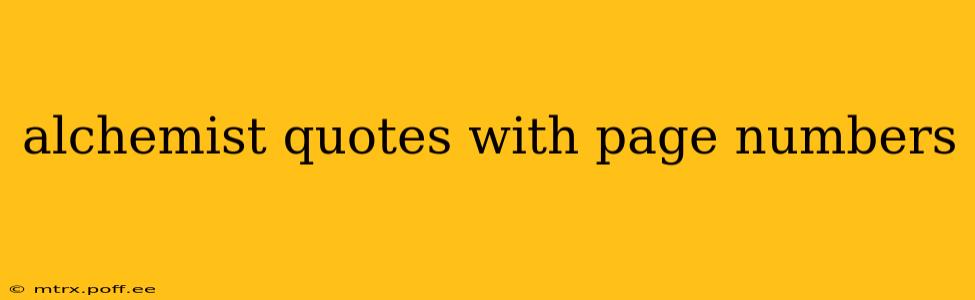 alchemist quotes with page numbers