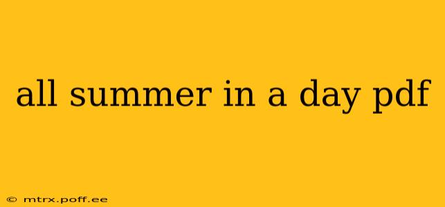 all summer in a day pdf