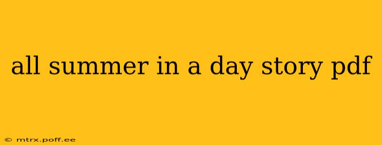 all summer in a day story pdf