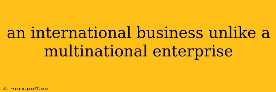 an international business unlike a multinational enterprise