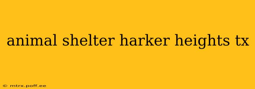 animal shelter harker heights tx