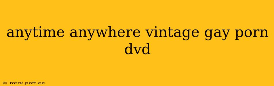 anytime anywhere vintage gay porn dvd