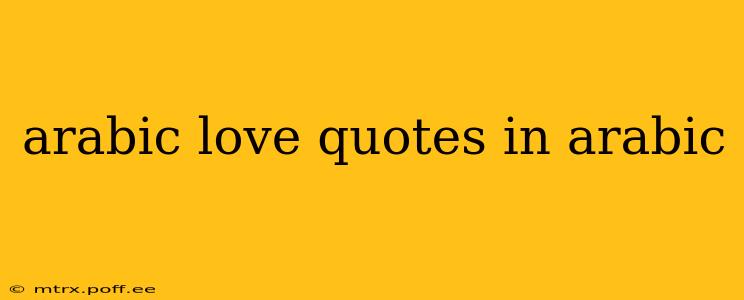 arabic love quotes in arabic