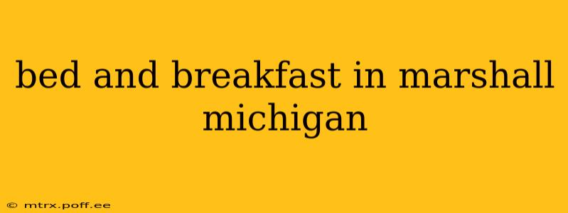 bed and breakfast in marshall michigan