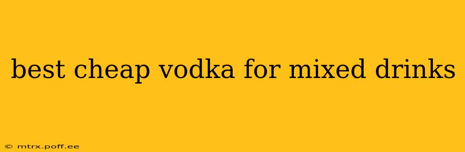 best cheap vodka for mixed drinks