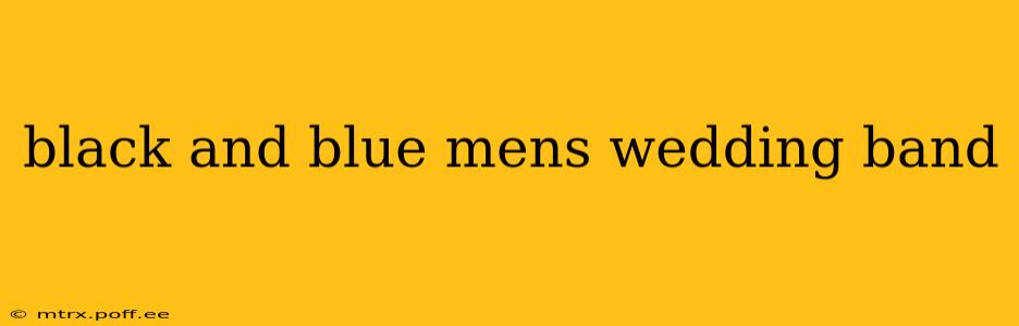 black and blue mens wedding band
