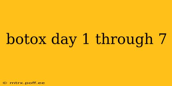botox day 1 through 7
