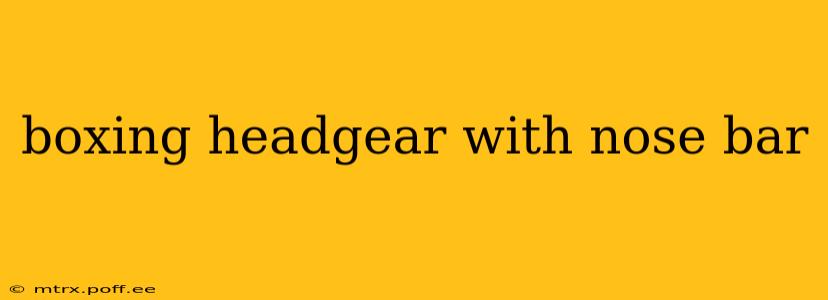 boxing headgear with nose bar