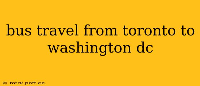 bus travel from toronto to washington dc