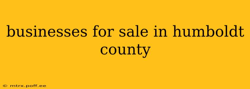 businesses for sale in humboldt county