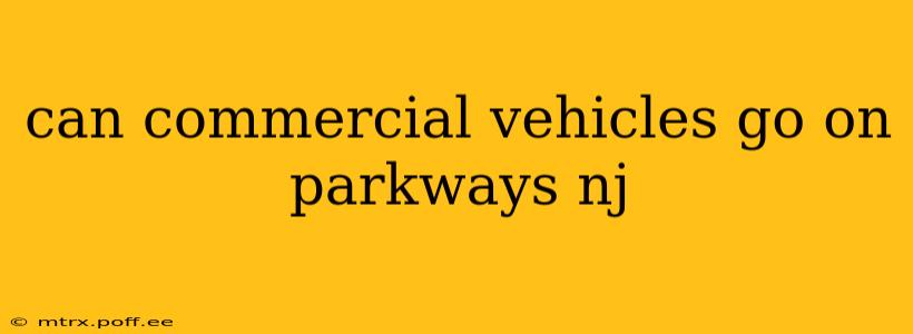 can commercial vehicles go on parkways nj