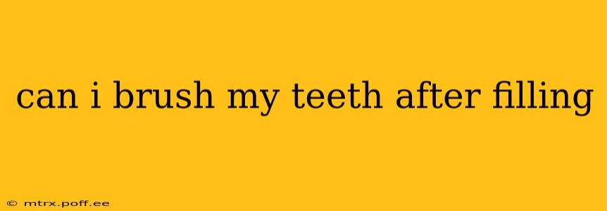 can i brush my teeth after filling