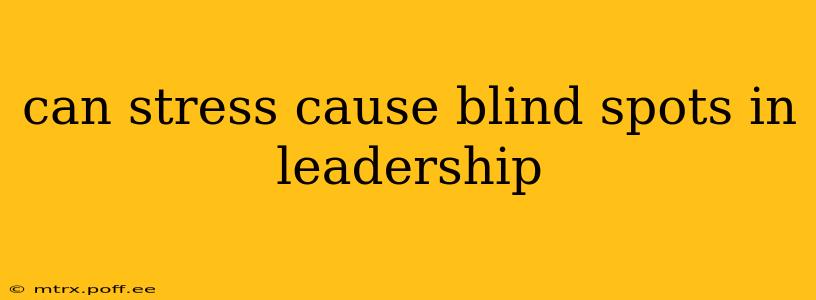 can stress cause blind spots in leadership