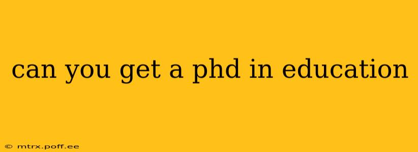 can you get a phd in education