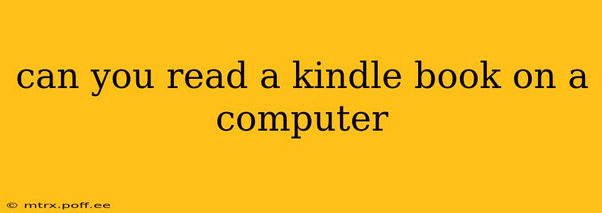 can you read a kindle book on a computer