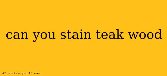 can you stain teak wood
