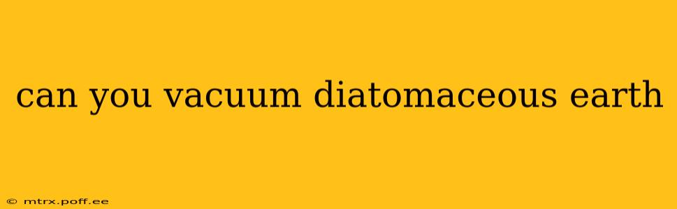 can you vacuum diatomaceous earth