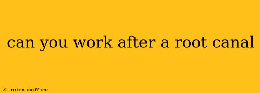 can you work after a root canal