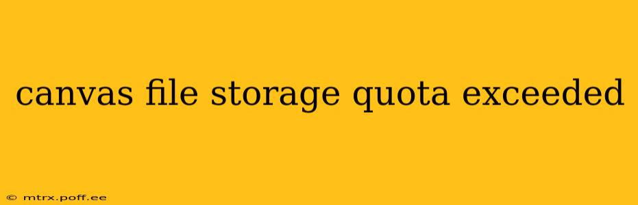 canvas file storage quota exceeded
