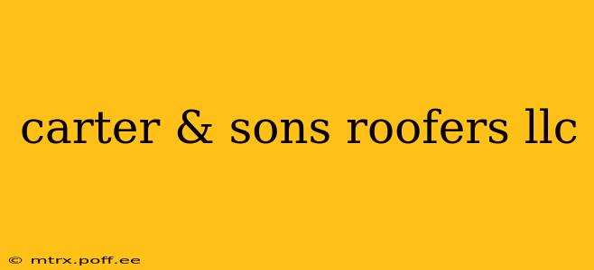 carter & sons roofers llc