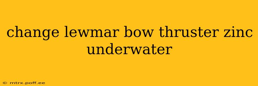 change lewmar bow thruster zinc underwater
