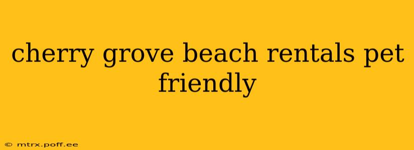 cherry grove beach rentals pet friendly