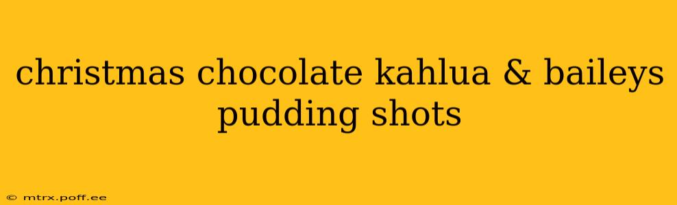 christmas chocolate kahlua & baileys pudding shots