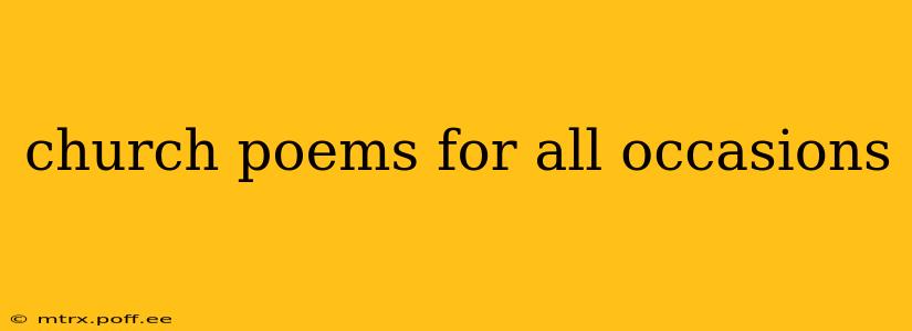 church poems for all occasions