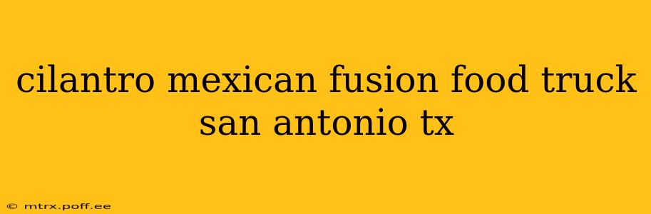cilantro mexican fusion food truck san antonio tx