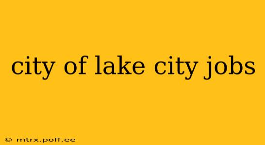 city of lake city jobs