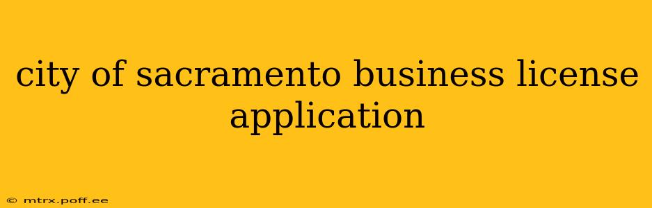 city of sacramento business license application