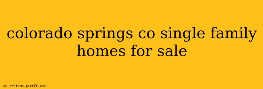 colorado springs co single family homes for sale