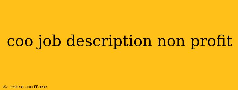 coo job description non profit