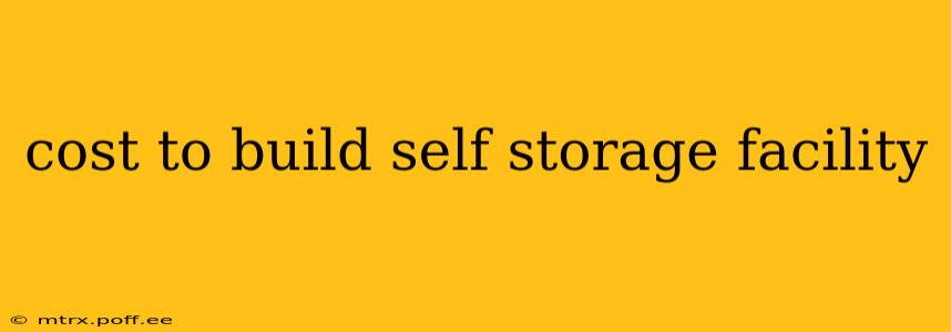cost to build self storage facility