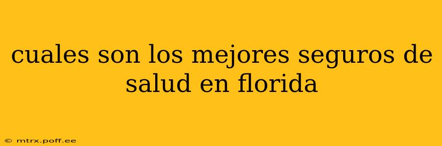 cuales son los mejores seguros de salud en florida