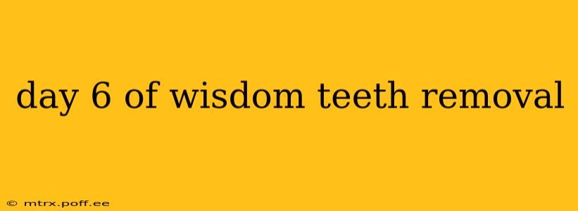 day 6 of wisdom teeth removal