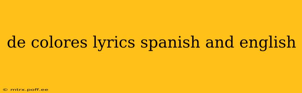 de colores lyrics spanish and english