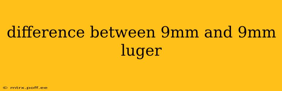 difference between 9mm and 9mm luger