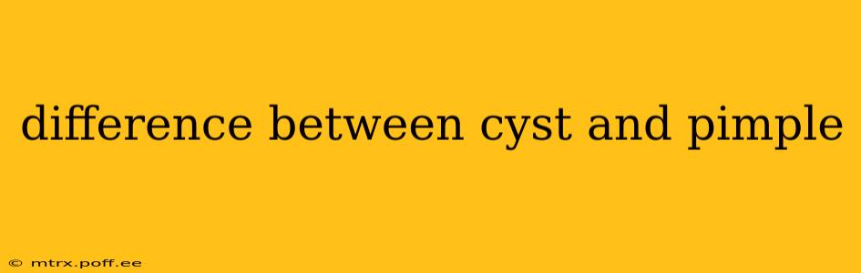 difference between cyst and pimple