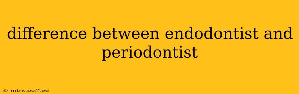 difference between endodontist and periodontist