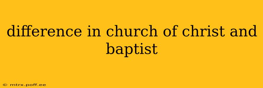 difference in church of christ and baptist