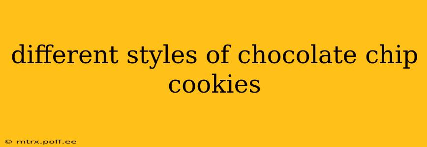 different styles of chocolate chip cookies